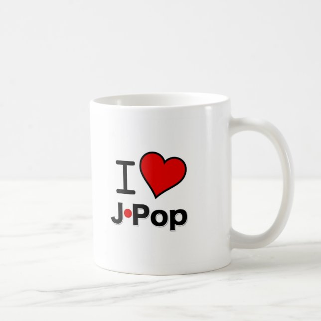 Caneca De Café Eu amo o J-Pop (Direita)