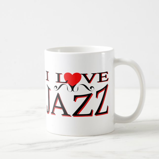 Caneca De Café Eu amo o jazz (Direita)