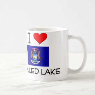 Caneca De Café Eu amo o Lago Michigan murado