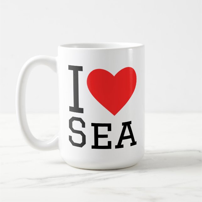 Caneca De Café Eu amo o mar (Esquerda)