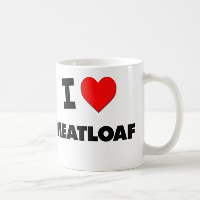 Caneca De Café Eu amo o Meatloaf (Direita)