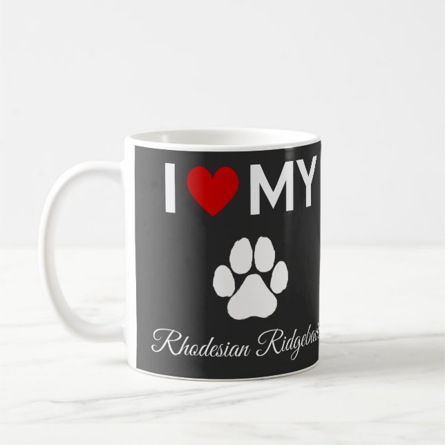 Caneca De Café Eu amo o meu Ridgeback cão Ridgeback (Esquerda)