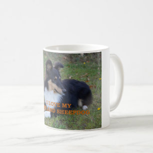 Caneca De Café Eu Amo O Meu Sheepdog Black Tri