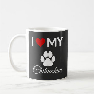 Caneca De Café Eu amo o meu texto personalizado Chihuahua
