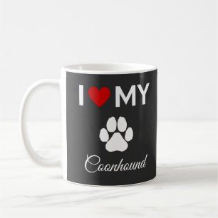 Caneca De Café Eu amo o meu texto personalizado de cão Coonhound