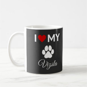 Caneca De Café Eu amo o meu texto personalizado de cão Vizsla