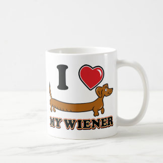 Caneca De Café Eu amo o meu Weiner - Doxie