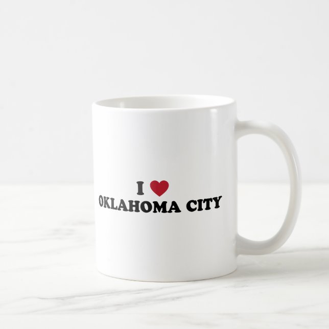 Caneca De Café Eu amo o Oklahoma City (Direita)