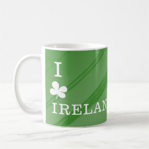 Caneca De Café Eu amo o padrão verde da Irlanda