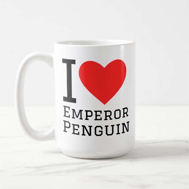 Caneca De Café Eu amo o pinguim-imperador   (Esquerda)