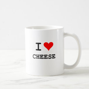 Caneca De Café Eu amo o queijo (a rotulação preta)