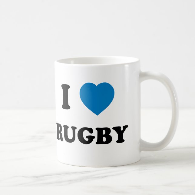 Caneca De Café Eu amo o rugby (Direita)