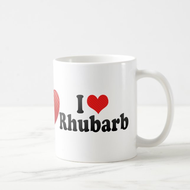 Caneca De Café Eu amo o ruibarbo (Direita)