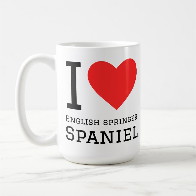 Caneca De Café Eu amo o spaniel inglês de primavera (Esquerda)