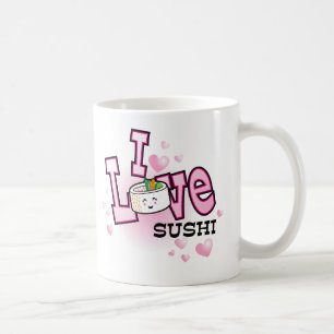 Caneca De Café Eu amo o sushi
