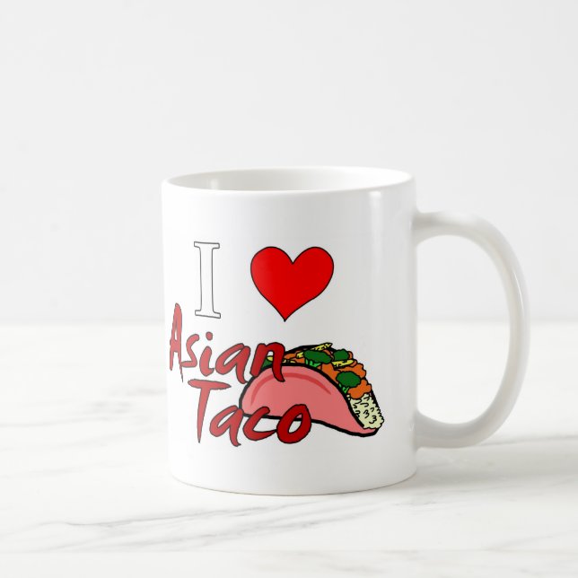 Caneca De Café Eu amo o Taco asiático (Direita)