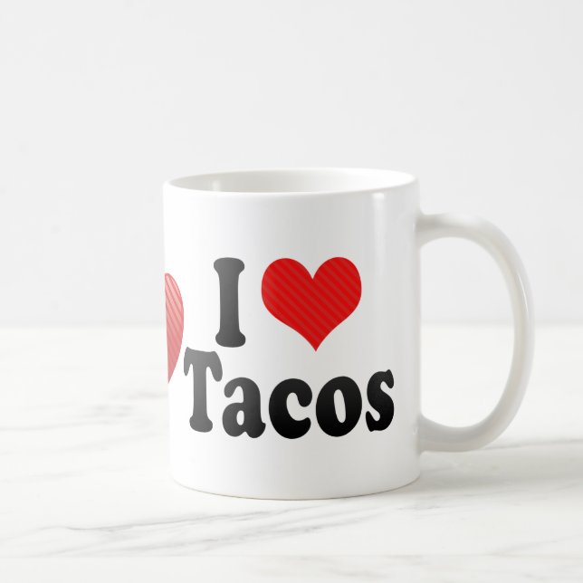 Caneca De Café Eu amo o Tacos (Direita)
