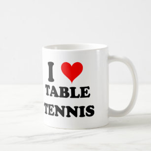 Caneca De Café Eu amo o ténis de mesa