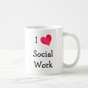 Caneca De Café Eu amo o trabalho social