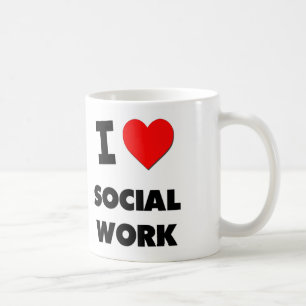 Caneca De Café Eu amo o trabalho social