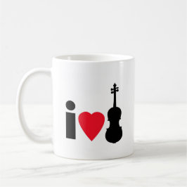 Caneca De Café Eu amo o violino
