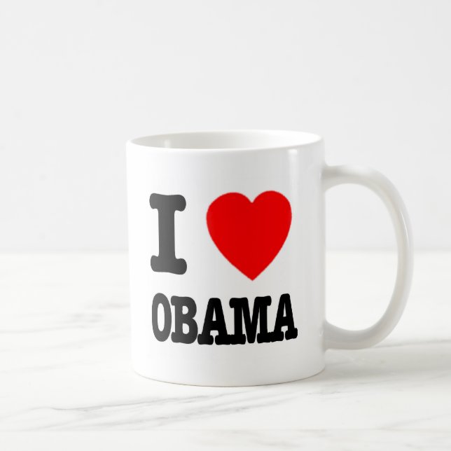 Caneca De Café Eu amo Obama (Direita)