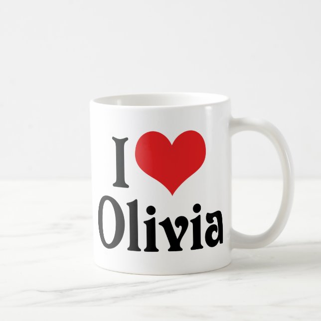 Caneca De Café Eu Amo Olivia (Direita)