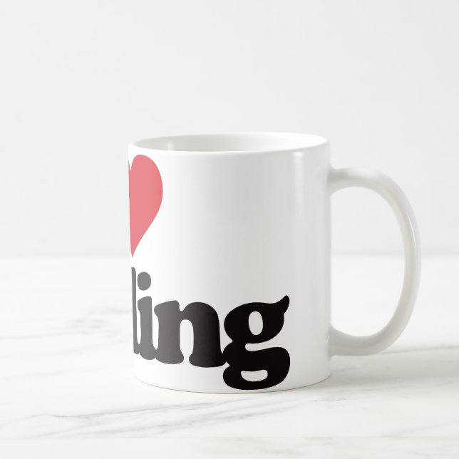 Caneca De Café Eu amo ondular (Direita)
