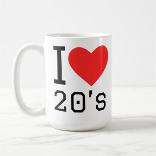 Caneca De Café Eu amo os anos 20