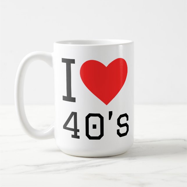 Caneca De Café Eu amo os anos 40 (Esquerda)