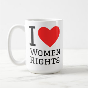 Caneca De Café Eu amo os direitos das mulheres