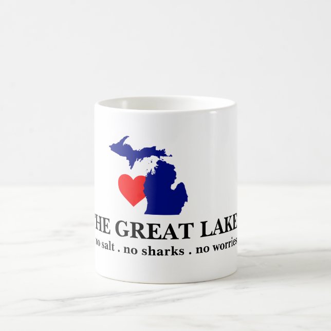 Caneca De Café Eu amo os Grandes Lagos (Centro)