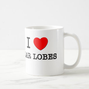 Caneca De Café Eu amo os lóbulos de orelha