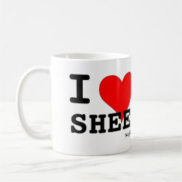 Caneca De Café Eu Amo Ovelhas (como amigos) Grande Coração Vermel