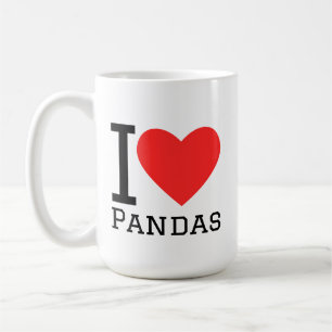 Caneca De Café Eu amo pandas
