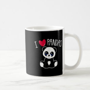 Caneca De Café Eu Amo Pandas Cute Panda Lover Citando Heart Panda