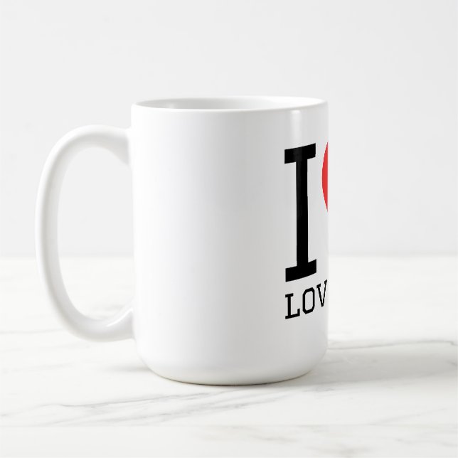 Caneca De Café Eu amo papagaios-do-amor (Esquerda)
