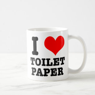 Caneca De Café Eu AMO papel higiênico