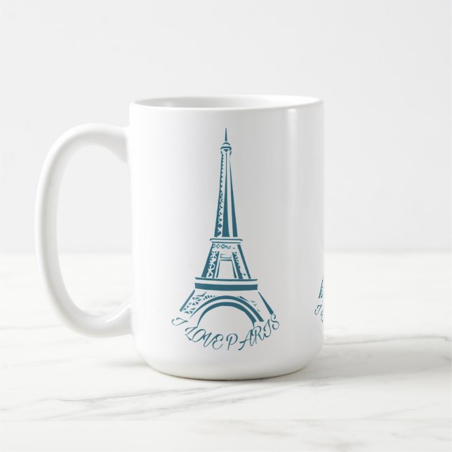 Caneca De Café Eu Amo Paris | Eiffel Tour (Esquerda)
