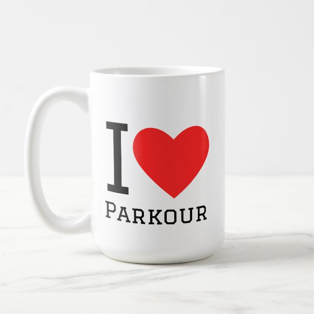 Caneca De Café Eu amo parkour (Esquerda)