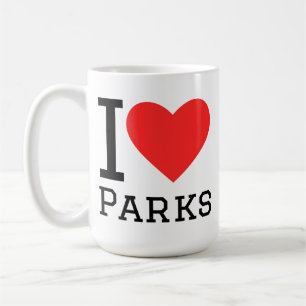 Caneca De Café Eu amo parques