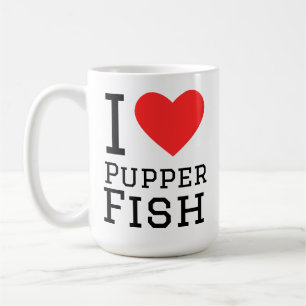 Caneca De Café Eu amo peixe cachorrinho