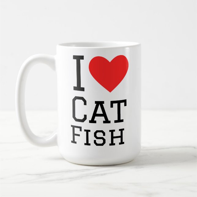 Caneca De Café Eu amo peixe gato (Esquerda)