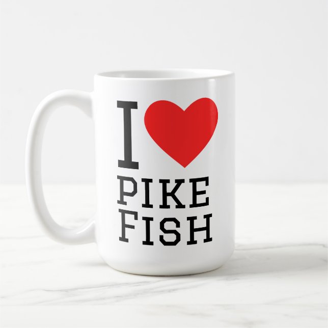Caneca De Café Eu amo peixe lúcio (Esquerda)
