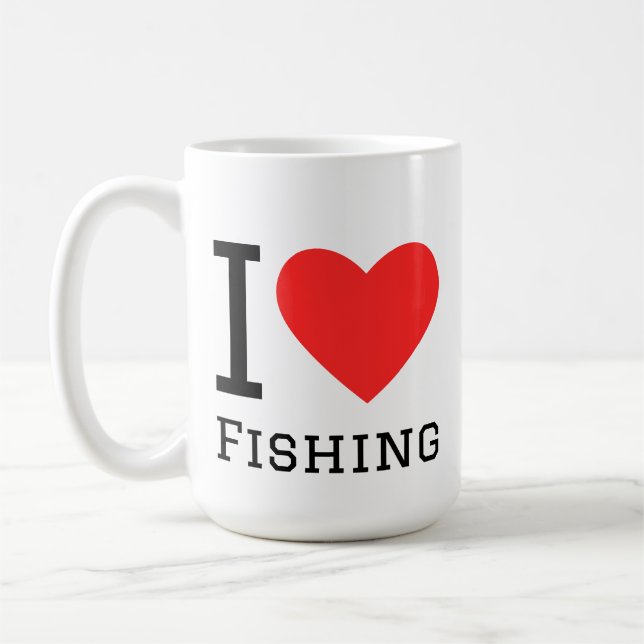 Caneca De Café Eu amo pesca (Esquerda)