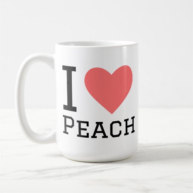 Caneca De Café Eu amo pêssego  (Esquerda)