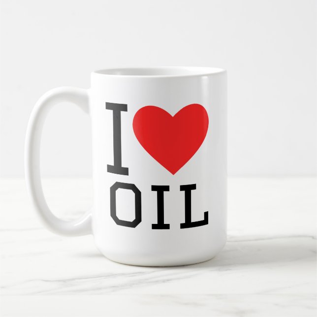 Caneca De Café Eu amo petróleo (Esquerda)