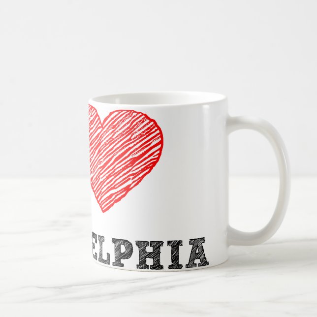 Caneca De Café Eu amo Philadelphfia (Direita)