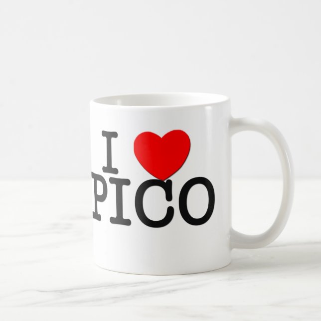 Caneca De Café Eu amo Pico Massachusetts (Direita)