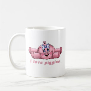 Caneca De Café Eu amo Piggies